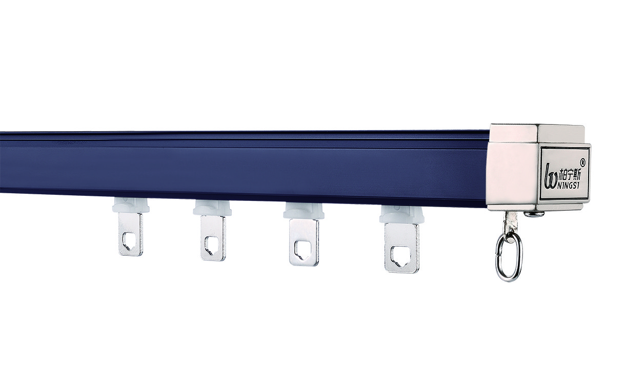 Tirai Aluminium Track Ceiling Mount Biru Tua Diam 6mm Tinggi