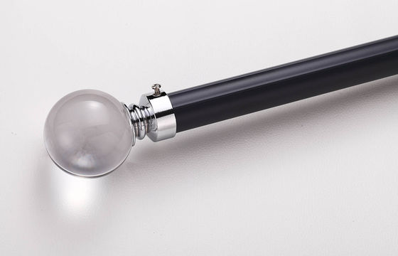 Harga yang bagus aluminum material silent to slide curtain rod with crystal end cap on line