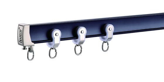 Harga yang bagus Silent Sealing Curtain Tracks Black Aluminum Curtain Accessories Rails For Curved Windows on line