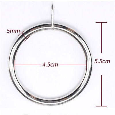Harga yang bagus Perak 45mm Diameter 5mm Tebal Cincin Batang Tirai Dengan Gasket on line