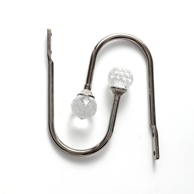 Harga yang bagus Aksesori Track Tirai Kamar Asrama Crystal U Wall Hook Aluminium Curtain Holdbacks on line